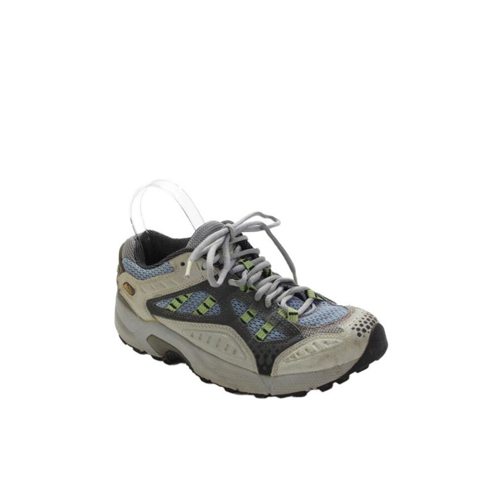 Designer Women's Lace Up Rubber Sole Hiking Sneakers Blue/Gray Size 8